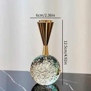 Romantic Crystal Candle Holder for Valentine'S Day, Elegant Nordic Style Tabletop Decorative Candlestick Holders for Living Room Atmosphere, Creative Light Luxury Design, Home Decor, Decoration Items - 1pc, Vintage Candle Stand