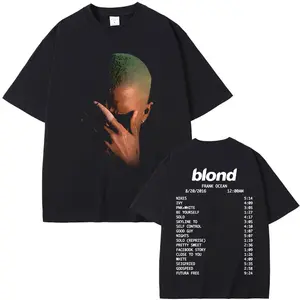 Rapper Frank Fashion Vintage Graphic T-shirts Men Women Ocean Hip Hop Trend T Shirts Blond  T-shirt Man Tshirt