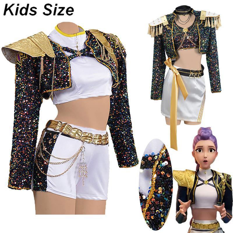 KPop Demon Hunter Gold Outfit  | Fantasy Cosplay Costume for Stage, Party & Dance Performances Clothes