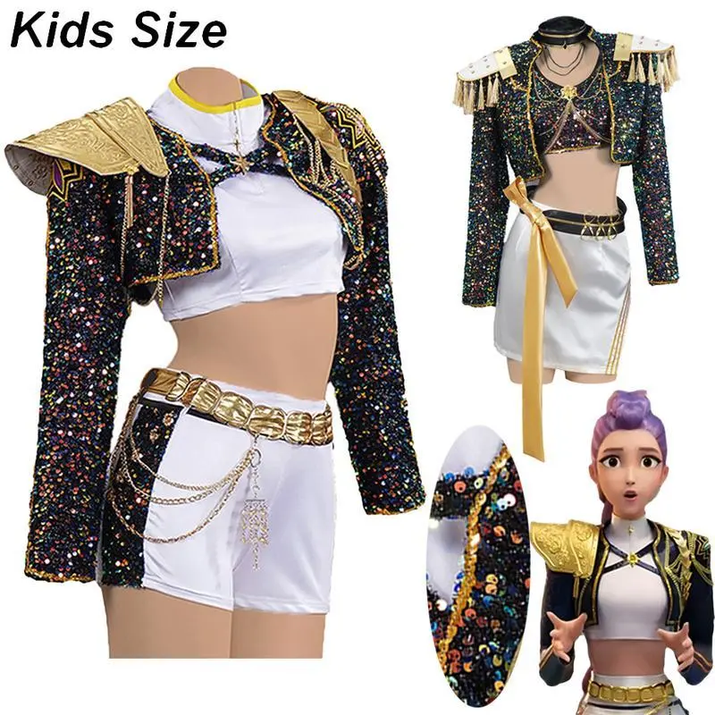 KPop Demon Hunter Gold Outfit  | Fantasy Cosplay Costume for Stage, Party & Dance Performances Clothes