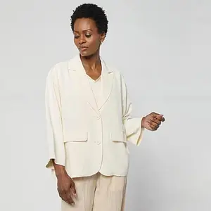 MarlaWynne WynneCollection Drapey Twill Button-Front Dolman Jacket