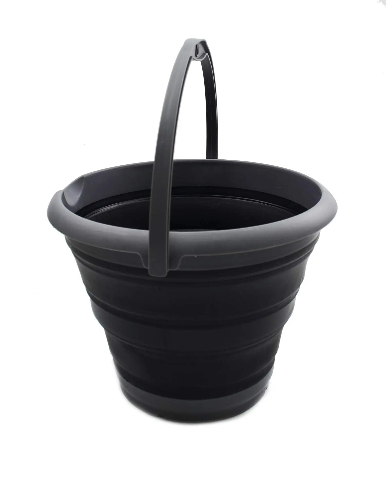SAMMART 10L (2.64Gallon) Collapsible Fishing Bucket - Foldable Round Tub - Portable Plastic Water Pail - Space Saving Outdoor Waterpot - Trunk Organizer