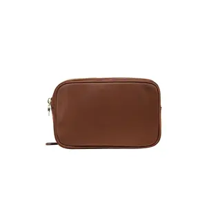 Stoney Clover Lane Double Zipper Pouch in Espresso