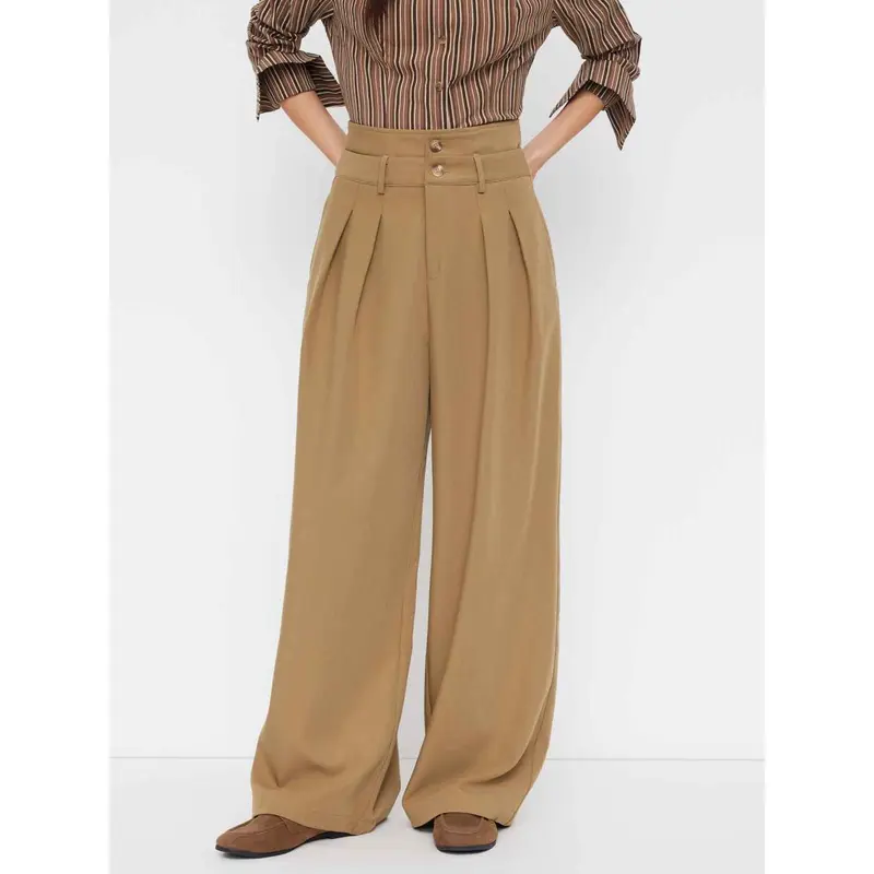 pleated wide leg pants - TikTok Shop