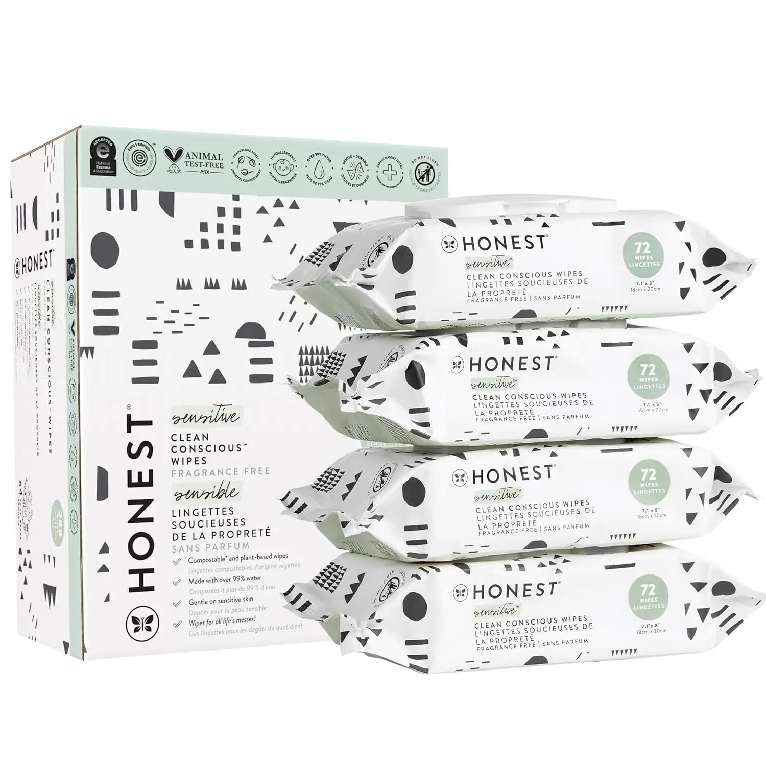 Unscented Baby Wipes Plant-Based , Hypoallergenic for Sensitive Skin, 10-70 Count, Convenient Flip-Top Dispenser