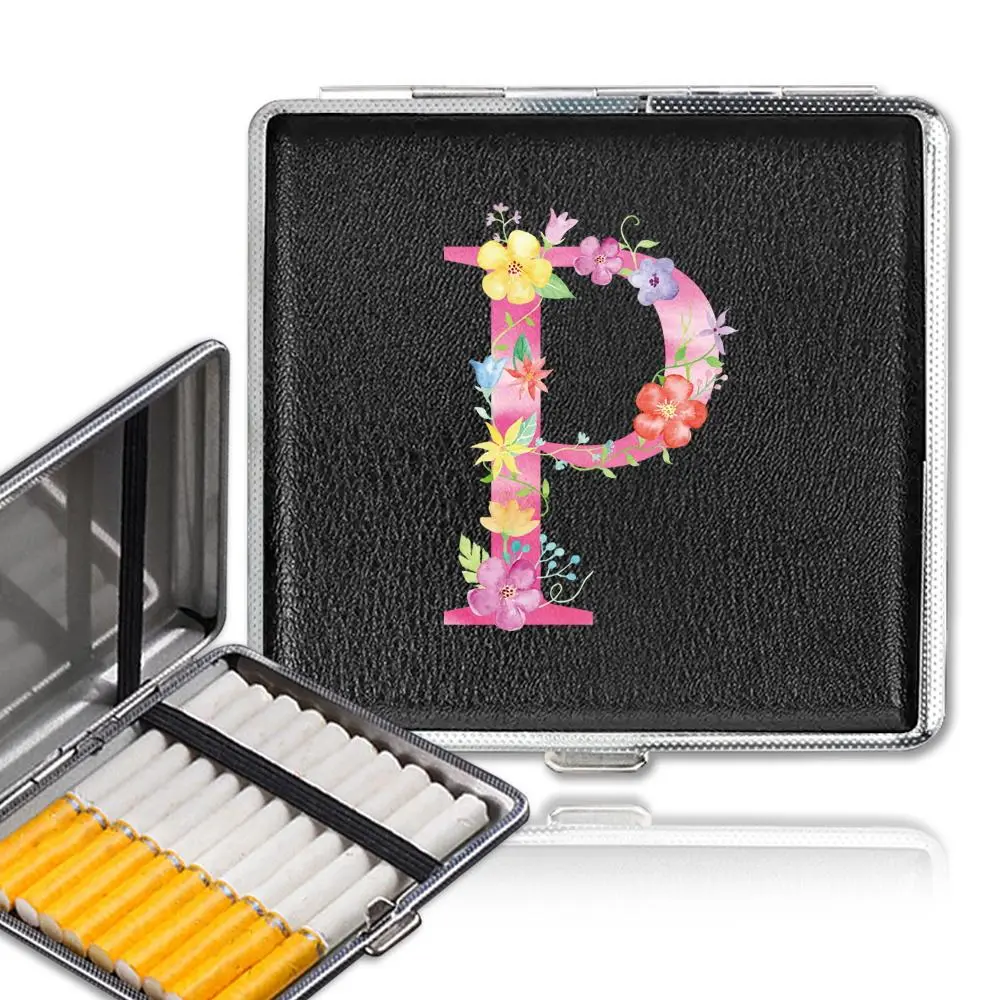 Letter Pattern Cigarette Case, 1 Count Portable Reusable Cigarette Organizer, Moisture-proof Protective Cover for Smokers on The Go