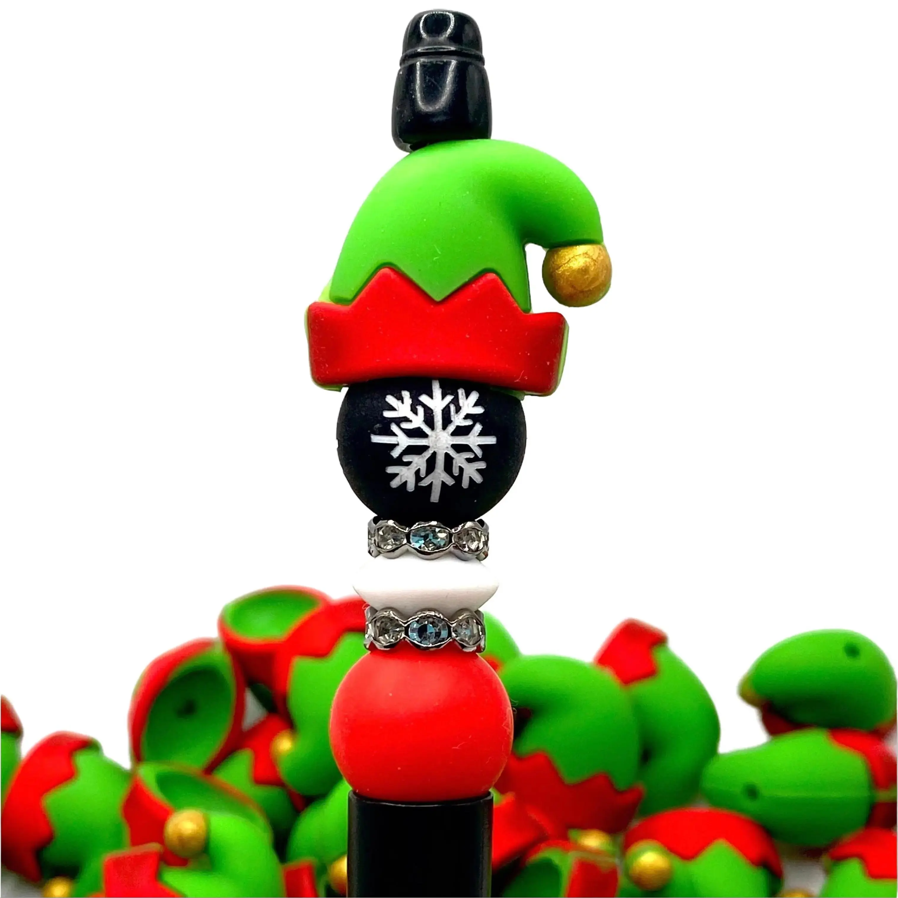 1pc Santa Is My Bestie 3D Silicone Focal Beads Shape Like Elf Hat - Christmas Crafting & Beading