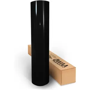 Black High Gloss Realistic -Like Microfinish Vinyl Wrap Roll XPO Air Release Technology (1.5ft x 5ft)