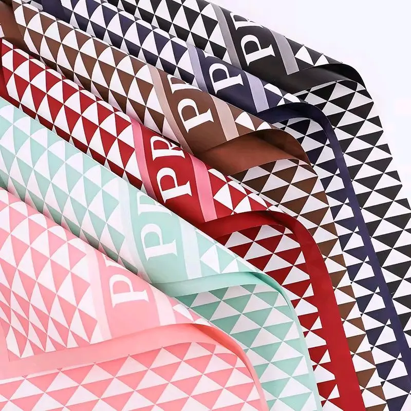 Flower Wrapping Paper 20 Sheets - Heart-shaped Solid Colored Waterproof paper for Supplies Decorative Desing