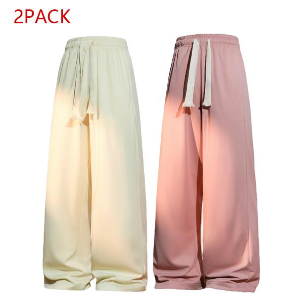 2PACK Men's Oversized Wide Leg Sweatpants  Trendy Drawstring Streetwear Pants, Comfy Lounge & Gym Track Pants