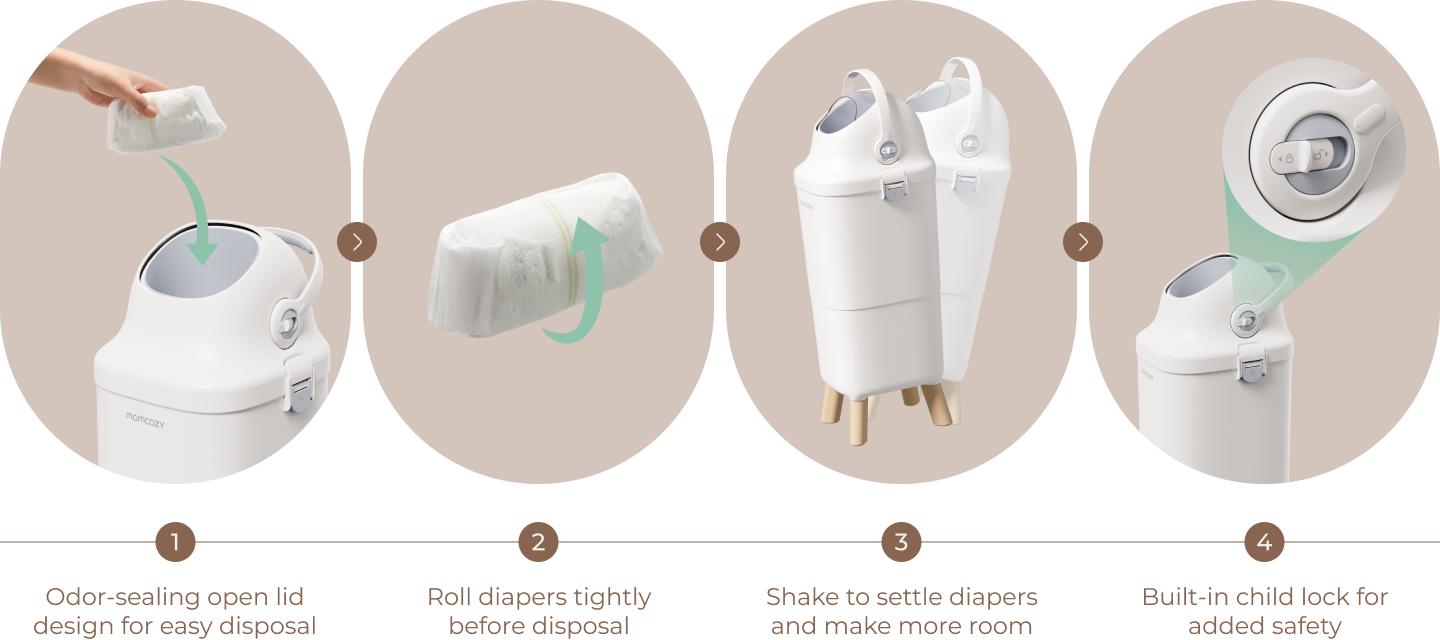 Diaper Pail – Odor-Locking Waste Disposal for the Modern Nursery Designed for parents navigating the daily realities of diaper changes, this diaper pail transforms how nurseries manage waste. DP01