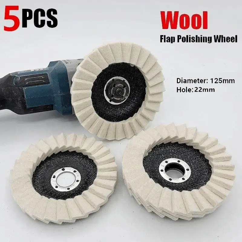 Wool Wheel Abrasive Disc Pad 125 Grinding Plate 5 Inch Polishing Wheel, High-Quality Wool Material, Durable & Versatile Power Tool for Sanding Tools, Flap Polishing Wheel
