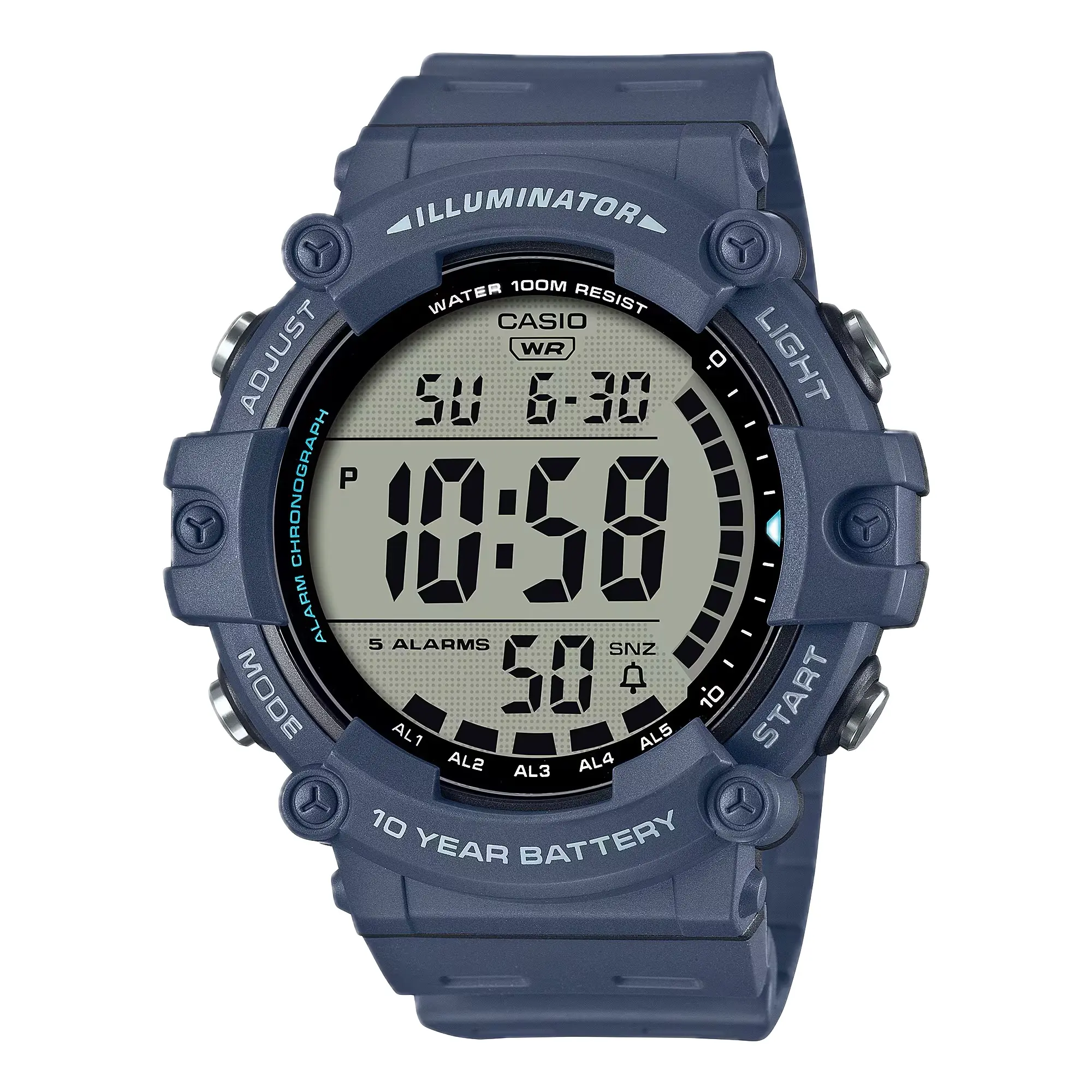 Casio Men’s Digital Sport Watch With Blue Strap - AE-1500WH-2AV