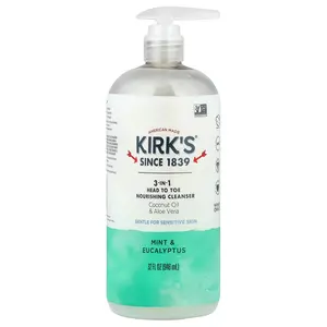 Kirk's 3-In-1 Head To Toe Nourishing Cleanser, Mint & Eucalyptus, 32 fl oz (946 ml)