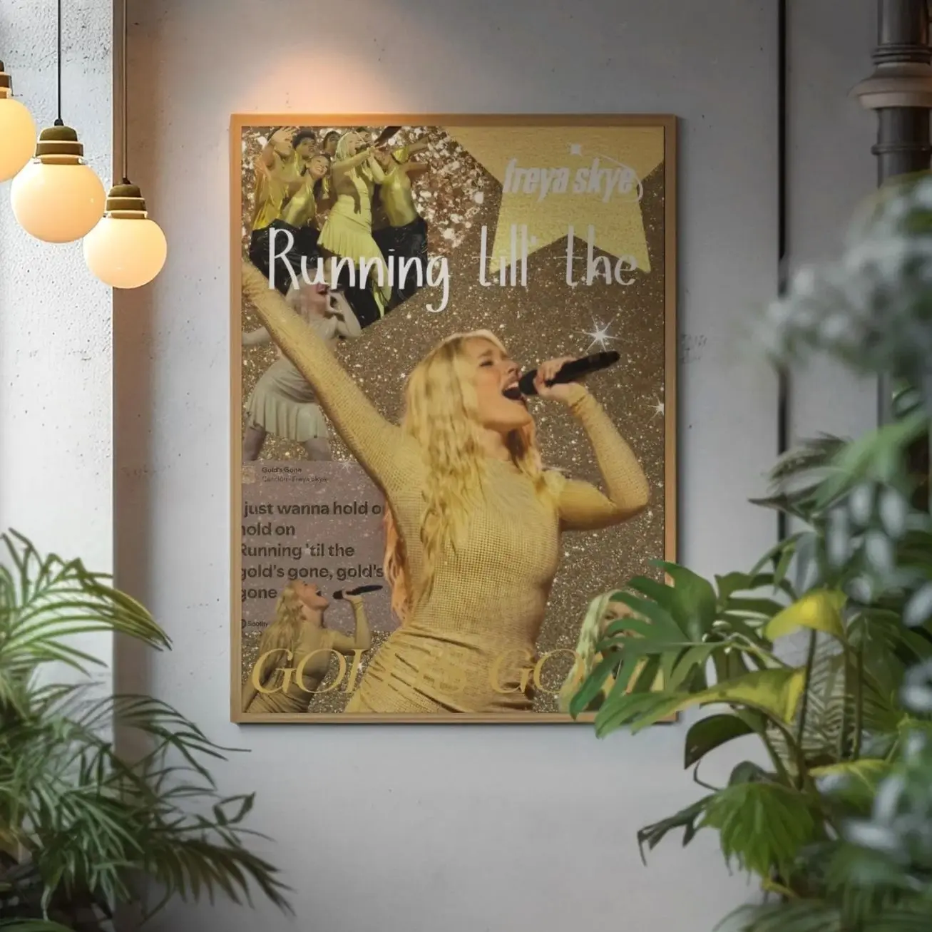 Freya Skye Golden Poster | Aesthetic Singer Wall Art | Pop Star Concert Print | Trendy Music Decor