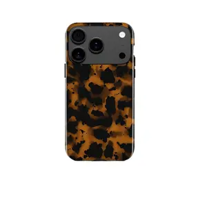 Tortoiseshell Amber 2-in-1 Film Case, Anti-Drop Protective Cover for IP 17 Pro Max, 16 Pro Max, 15, 14, 13