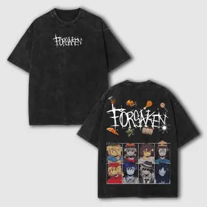 Forsaken Game Washed Tshirt 2 Sided Cotton unisex graphic tees hoodie game anime manga movie merch Menswear Streetwear shirts men