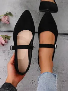 French Style Women's Flat Shoes, Versatile Pointed Toe Slip-On Vintage Single Shoe, New Mary Jane Design, Perfect for Casual Wear Footwear, Mary Jane Flats