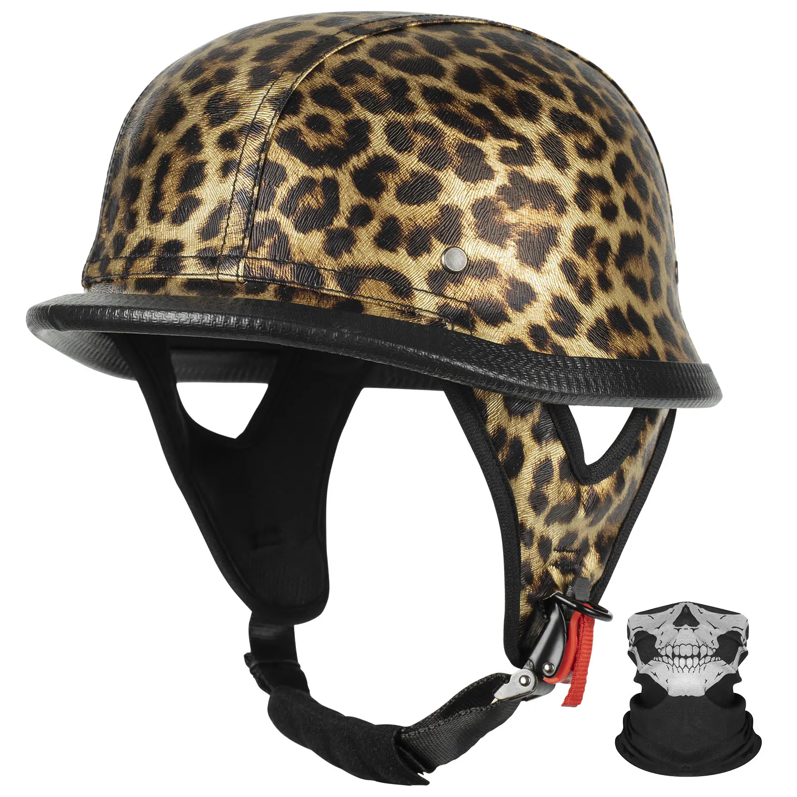 black leopard print motorcycle helmet Rodia Fabric Half S1 has been pioneering helmet safety standards over the last twenty years and the S1 Lifer Helmet is known as one of the safest and best quality skateboard helmets in the world S1 Lifer Helmet - Black