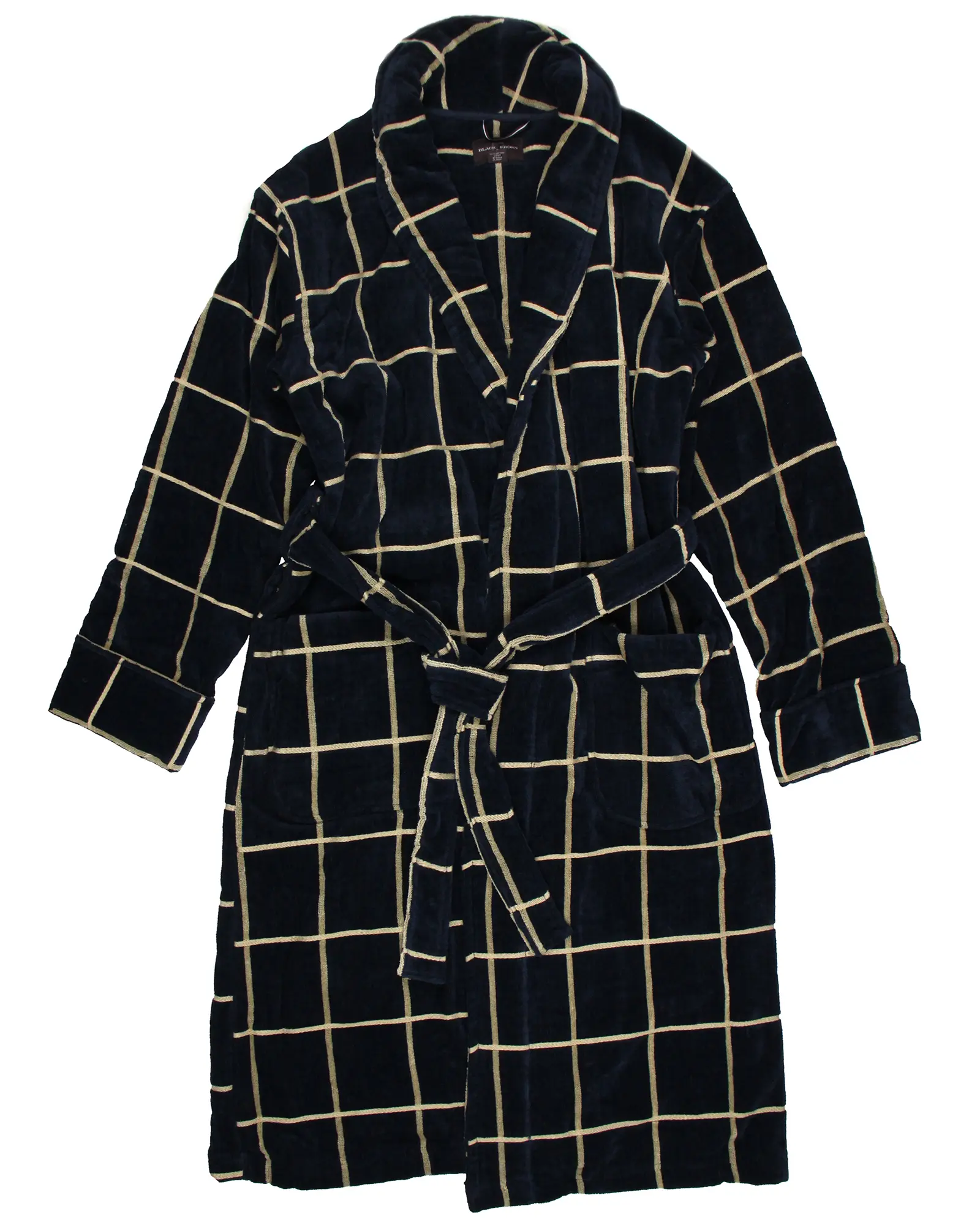 Men's Thick Plush Housecoat with Belt Shawl Collar 100% Cotton Terry Toweling Bathrobe