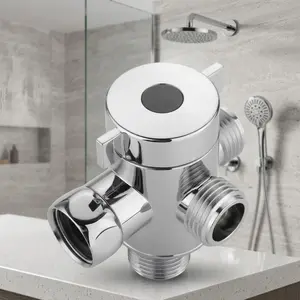 G3/8" Brass Shower Valve Adapter, 3-Way Diverter for Bidet Sprayer & Handheld Shower, No-Tool Quick Installation, Bathroom Renovation Kit, Anti-Corrosion Design