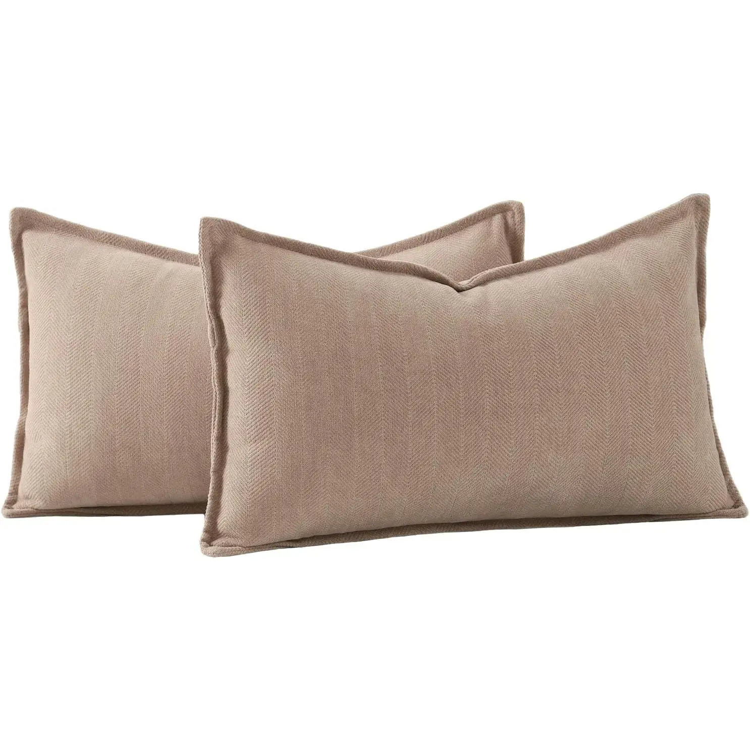 Textured Chenille Throw Pillow Covers Set of 2 Super Soft Decorative Pillow Covers Boho Cushion Covers Modern Pillowcases Farmhouse Home Decor for Sofa Bedroom 12x20 inch Camel