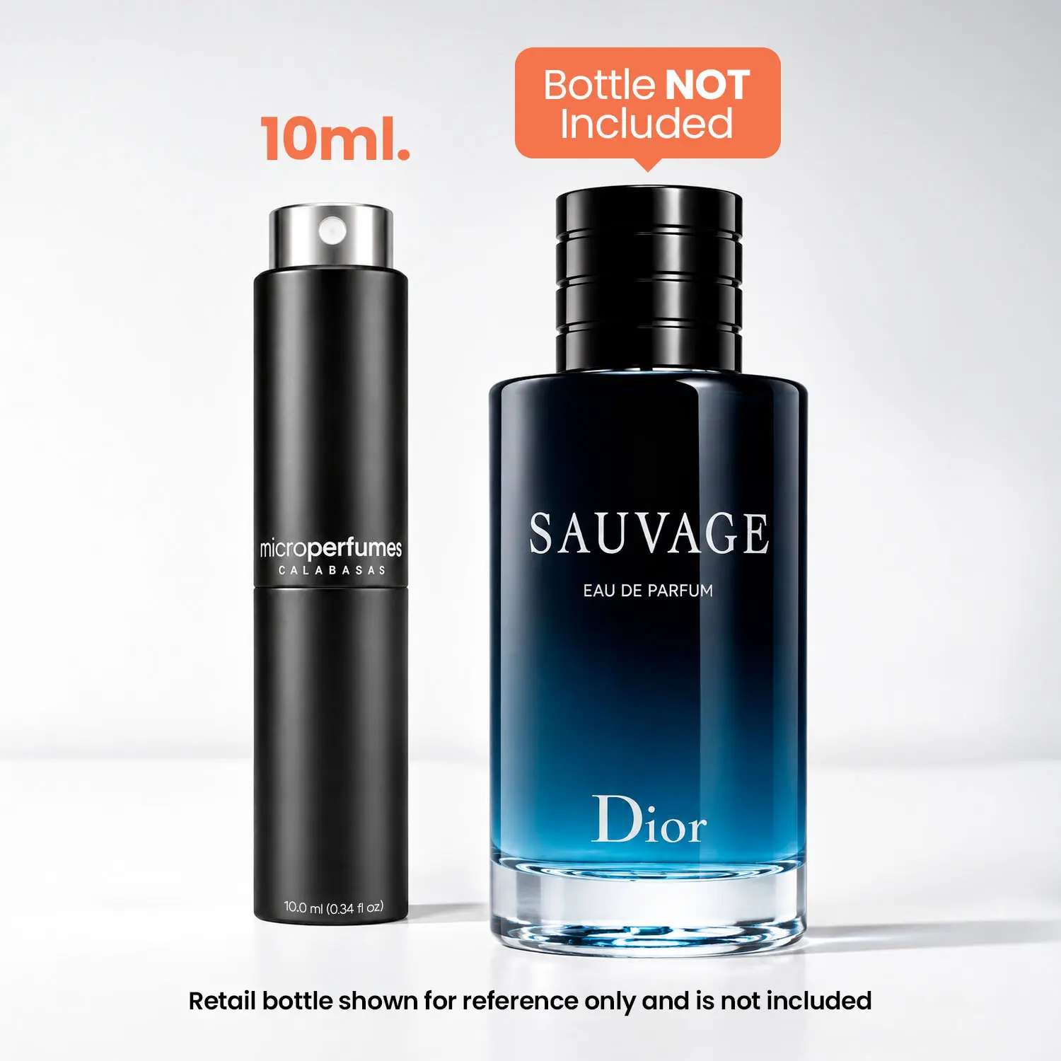 Christian Dior Sauvage EDP For Men – 0.34 fl oz / 10 mL Travel Spray Decant, Ambroxan, Bergamot, Sichuan Pepper, Gift for Him, Independently Rebottled by MicroPerfumes