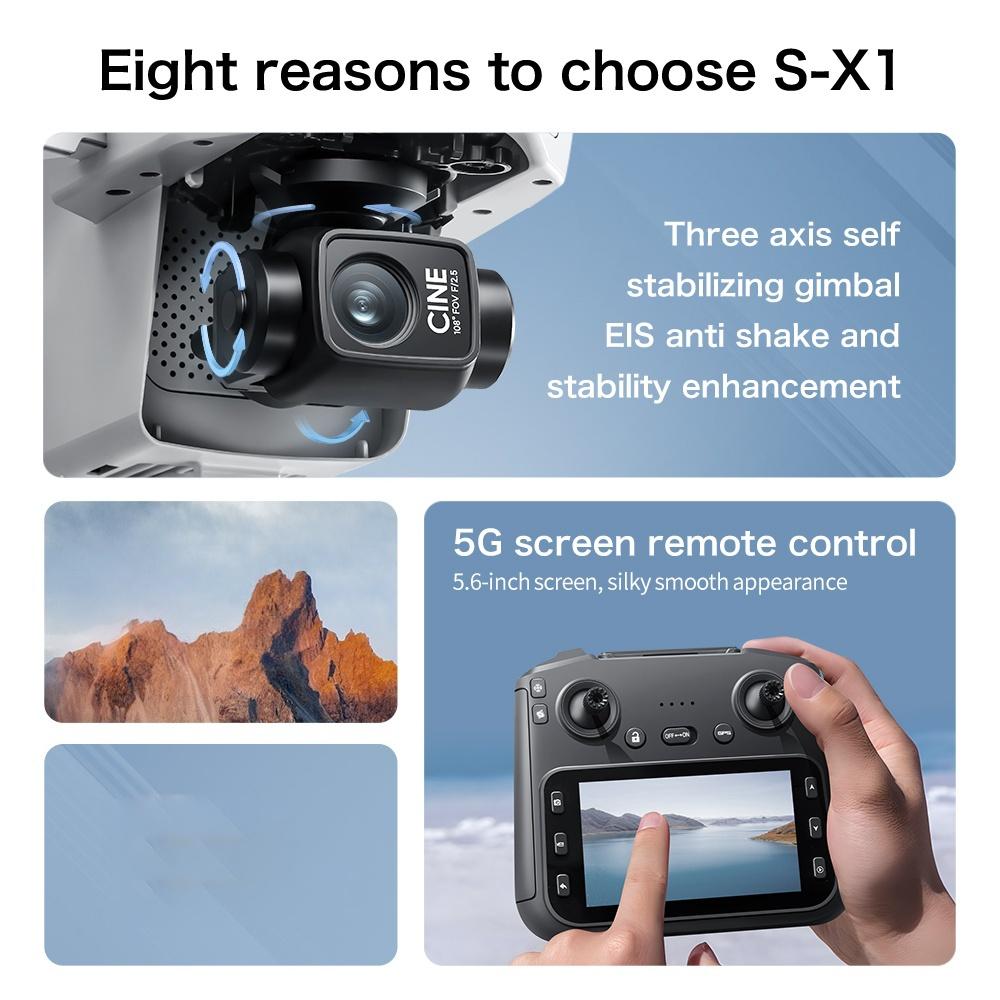 [Top-Tier Edition] Professional GPS Drone with 8K  Dual Cameras, 3-Axis Gimbal Stabilization, 2000m Control Range, 100m Flight Altitude, Large Screen Remote, Auto Low Power Return, 2 Batteries