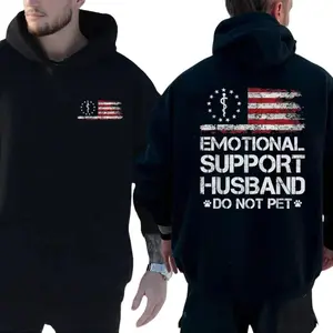 Emotional Support Husband Do Not Pet 2 Sided Hoodie, American Flag Unisex T Shirt, For Men Husband Sweatshirt, Unisex Sweater Pullover Tee