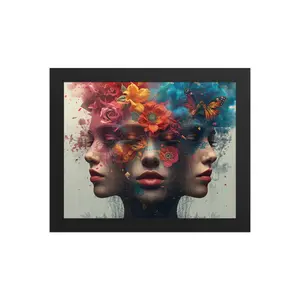Framed Matte Poster with Black Wood Frame, Multiple Sizes