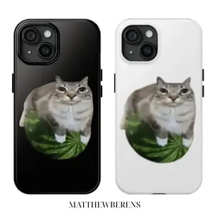 Couple Watermelon Cat Silly Cat Meme Phone Cases Phone Cover Hard Case Tough Phone Case