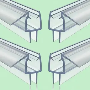 39 Inch Clear PVC Shower Seal Strip for 1/4 Inch Glass - Leak Proof Bottom Seal - 4 Pack Durable Frameless Shower  Seal - Waterproof Shower  Accessory - Easy Install Stop Water Leaks adjustable    hinge door door safety
