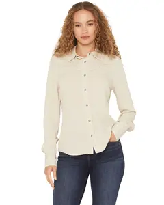 Shyanne Women's Bluespruce Embroidered Long Sleeve Snap Western Shirt - Swho25w2-Oat