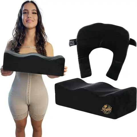 Doctor-Recommended 2-Piece BBL Pillow Set with Ergonomic Backrest, Firm High-Density EVA Foam, Removable Washable Cover, Home/Travel Complete Recovery Kit, Faster Healing, Swelling Reduction, Post-Surgery Sitting Ease, Posture & Aesthetic Outcome Boost
