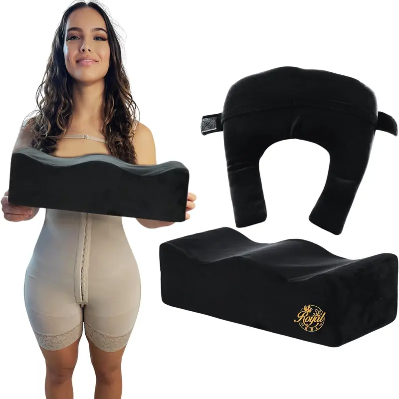 Doctor-Recommended 2-Piece BBL Pillow Set with Ergonomic Backrest, Firm High-Density EVA Foam, Removable Washable Cover, Home/Travel Complete Recovery Kit, Faster Healing, Swelling Reduction, Post-Surgery Sitting Ease, Posture & Aesthetic Outcome Boost