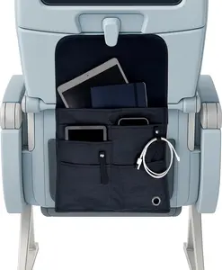 Airplane Pocket Organizer, Tray Table Cover, In Flight Seat Back Organizer Bag, Commuter Essential Travel Bag, Media Pouch For Flying, Travel Gift, Attaches To Luggage