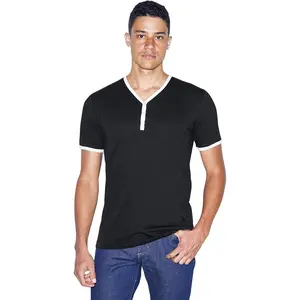 American Apparel 50/50 Henley Ringer V-Neck