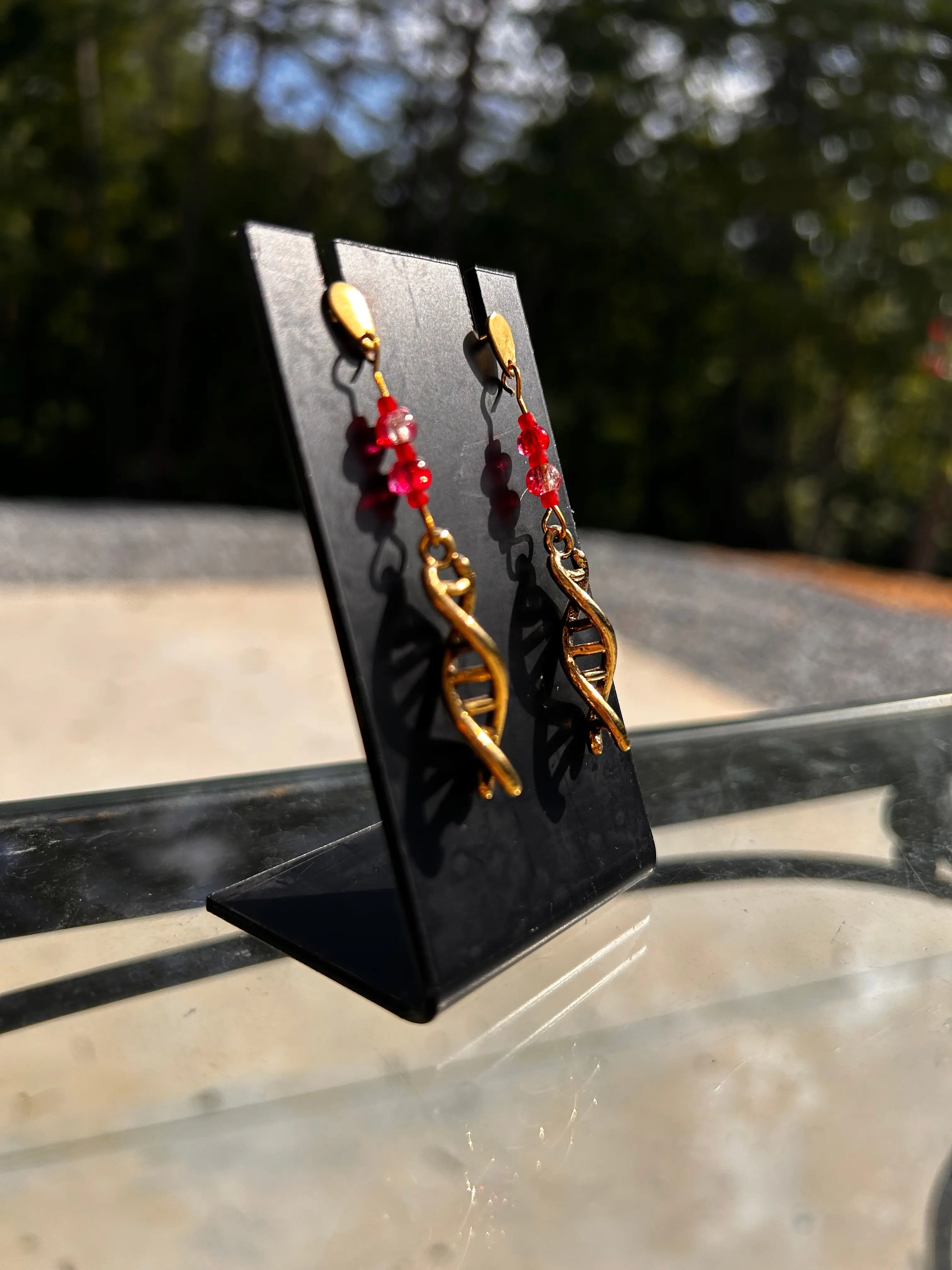 DNA Double Helix Bloody Charm Earrings