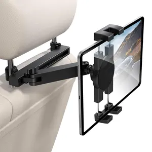 3 in 1 Adjustable Extension Arm Car Headrest Mount, Universal Tablet iPad Holder for Back Seat, Stable Car Stand, Road Trip Essentials for Children
