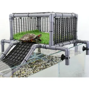 Extra Large Turtle Basking Platform, Heavy-Duty Above Tank Dock & Ramp for Aquatic Turtles, Fits 18-20" Wide 50-90Gallon, Turtle Tank Accessories