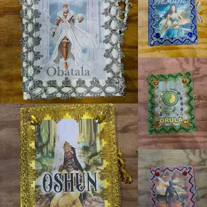 Libreta para Santo Notebook for Santeria with Imagine and Blank Papers featuring Obatala Oshun and Orula designs