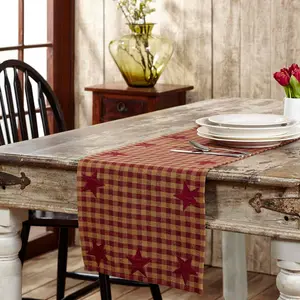 Bedford Burgundy Star Table Runners