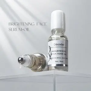 Decoder Brightening Even Tone Face  Serum-Oil  – Pure Plant Oils, Vitamin C & Rose Extract, Precision Roll-On for Nourished Glowing Skin Facial Flower