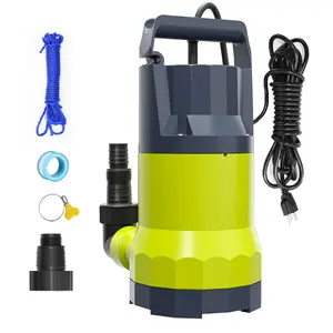 Sump Pump 1.2HP Submersible Water Pump 4500GPH Portable Water Transfer Draining Pump Utility Pumps for Pool Basement Hot Tub Garden with Adapters