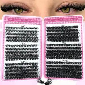600pcs Eyelash Extensions, High Quality Eyelashes, D Curl Mixed 8-16mm, Large Capacity, Ideal for Beginners, Perfect for Lash Artists & DIY Enthusiasts