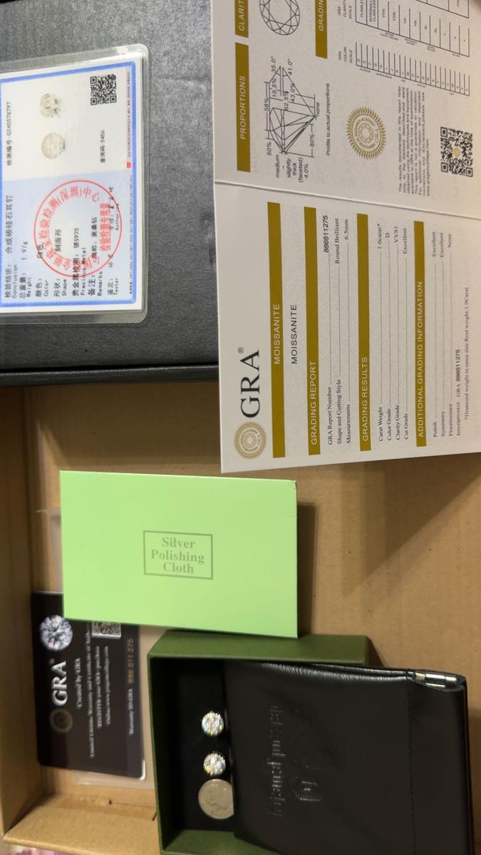 Item: 6.5mm(1ct*2), Silver