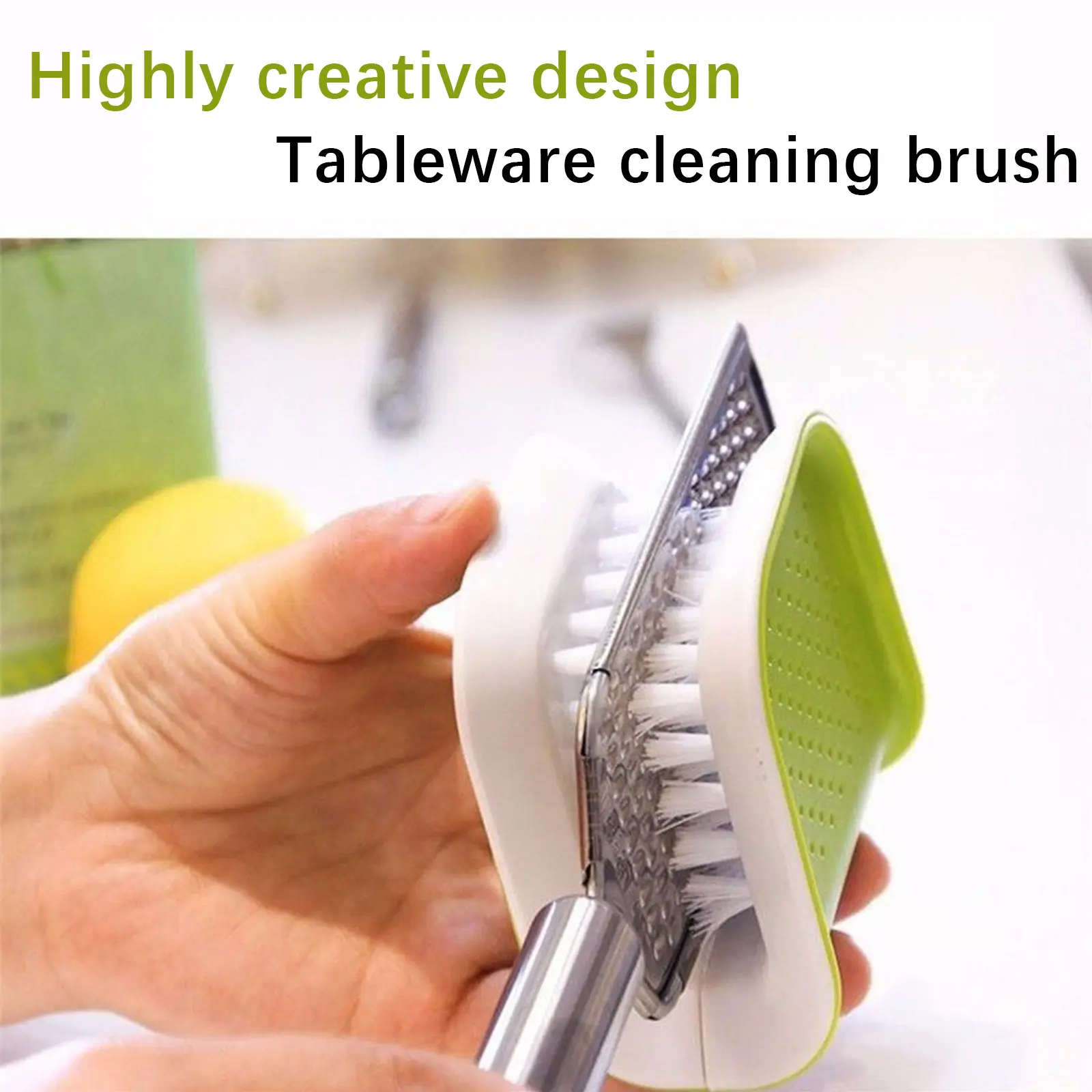 U-Shaped Double-Sided Knife Brush, Multipurpose Chopsticks & Cutlery Cleaning Tool, Hand-Protecting Kitchen Knife & Fork Cleaning Brush, Effortless and Safe Cleaning Grey