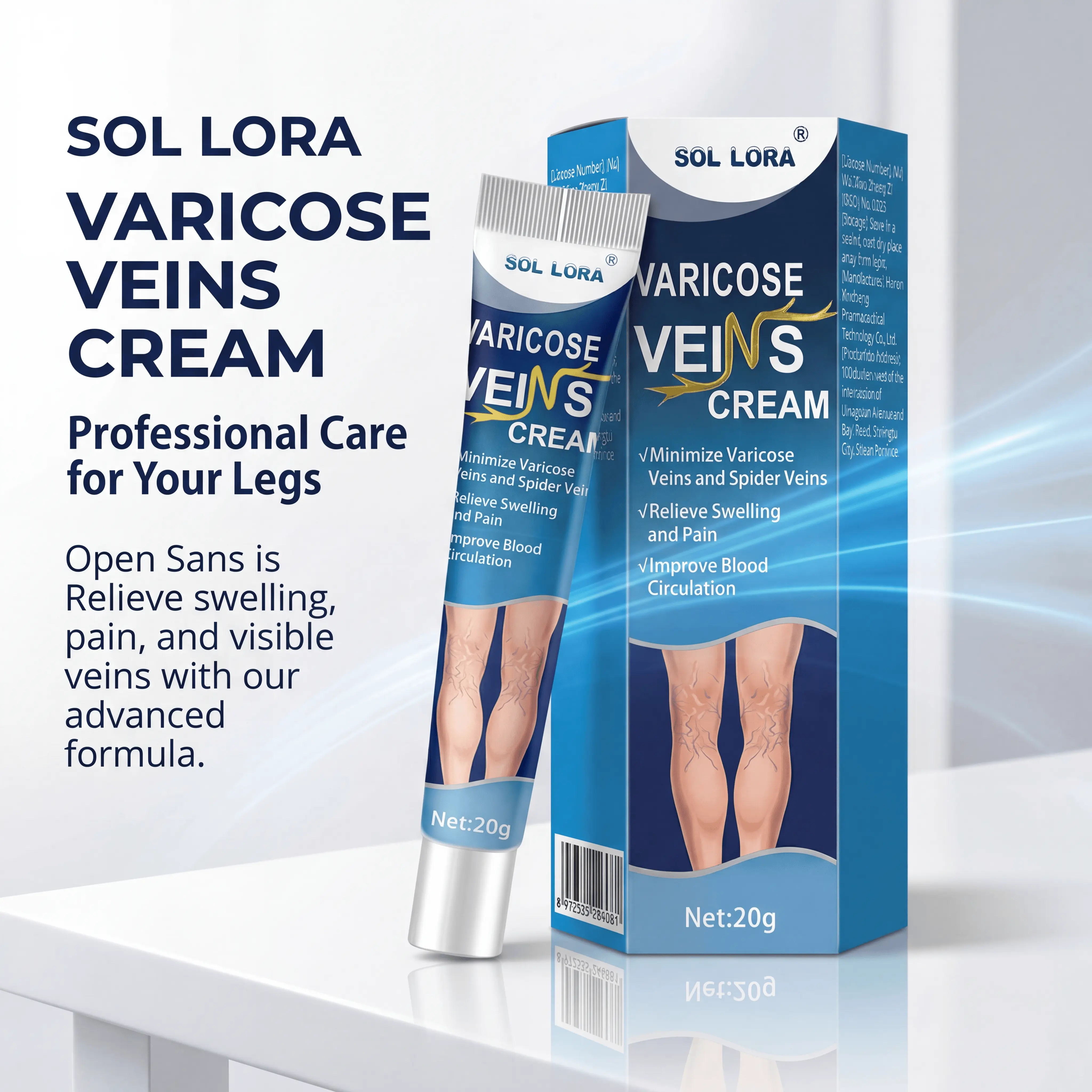 Sol Lora Gentle Daily Moisturizing Body Moisturizer - 1+1 Free Soothing Leg Cream, Moisture-Boosting, Improves Blood Circulation, Reduces Swelling, Moisturizing Body Care, Spider Veins