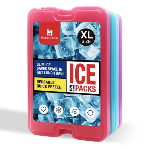 Ice Pack for Lunch Box, 4 Counts Freezer Ice Pack, Slim Long Lasting Cool Pack for Lunch Bags and Cooler, Back to School Essentials, Kitchen Gadgets, Kitchen Accessories, Cold Pack