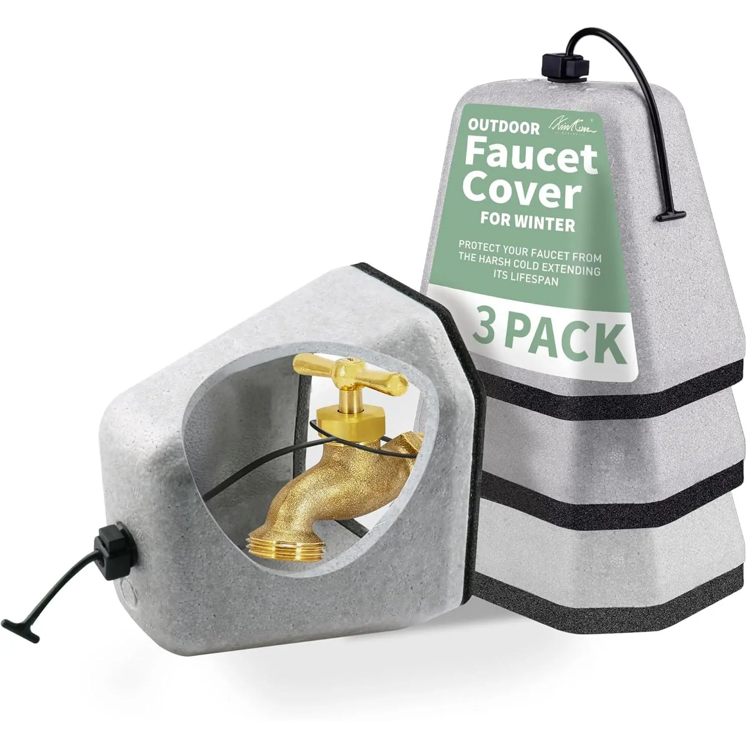 3-Pack Outdoor Faucet Covers - Durable and Sturdy, Thickened Edge, Synthetic Thick Insulation, Freeze Proof for Winter Outside Hose Bibs and Water Spigots